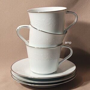 Noritake Reina 6450 (Lot of 3) Cup & Saucer Sets EXCELLENT!